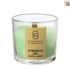 Citronella kaars in glas - diverse varianten - ø8x7.5 cm