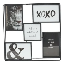 Collagelijst metaal - 5 foto's - 32x6x32 cm - zwart