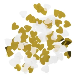 Confetti hartjes Goud/Wit