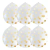 Confettiballon goudkleurige sterren - 6 stuks