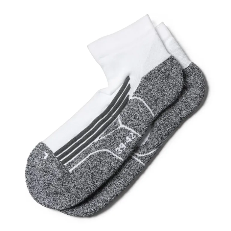 Coolmax enkelsokken - 39/42 - wit/grijs - 2 paar