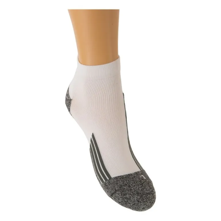 Coolmax enkelsokken - 39/42 - wit/grijs - 2 paar
