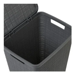 Curver jute wasmand met deksel - 58 liter - grijs