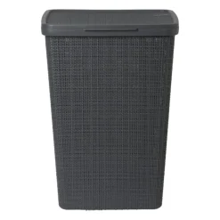 Curver jute wasmand met deksel - 58 liter - grijs