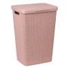 Curver jute wasmand met deksel - 58 liter - roze