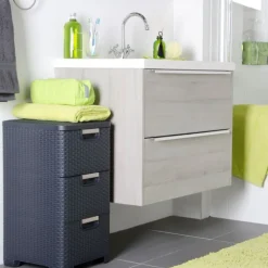 Curver ladeblok met 3 lades - grijs - 60x27.8x32.8 cm