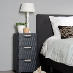 Curver ladeblok met 3 lades - grijs - 60x27.8x32.8 cm