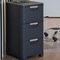 Curver ladeblok met 3 lades - grijs - 60x27.8x32.8 cm