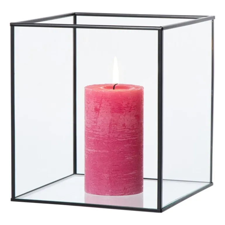 Deco box groot - zwart - 20x16x16 cm