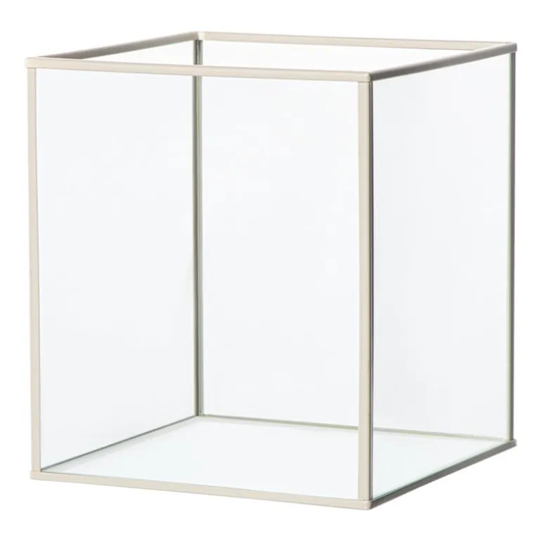 Deco box klein - beige - 18x16x16 cm