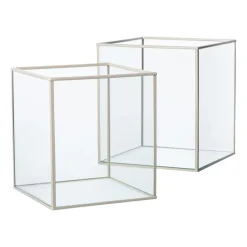 Deco box klein - beige - 18x16x16 cm