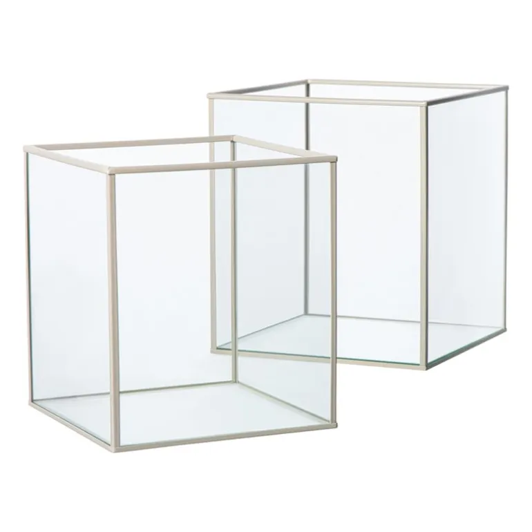 Deco box klein - beige - 18x16x16 cm