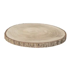 Decoratieplateau hout - bruin - ø26x2 cm
