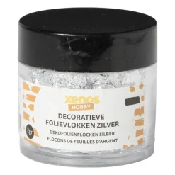 Decoratieve folievlokken - zilverkleurig - ø5x6 cm