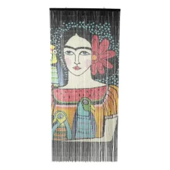 Deurgordijn Frida met vogel - bamboe - 200x90 cm
