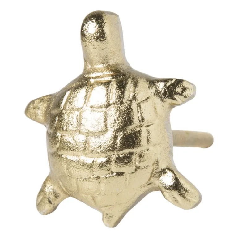 Deurknop schilpad - goud - 4x5 cm