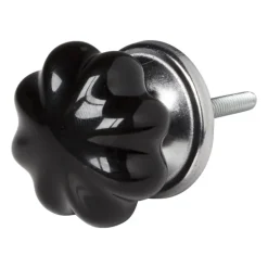 Deurknopje pompoen - zwart - ø3.5 cm