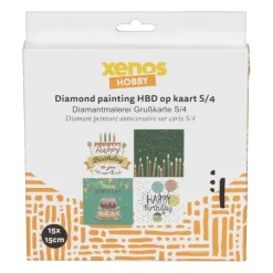 Diamond paint - verjaardagskaarten - set van 4