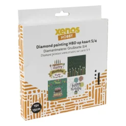 Diamond paint - verjaardagskaarten - set van 4