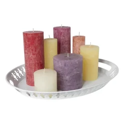 Dienblad metaal - wit - 42x33,5x4,5 cm