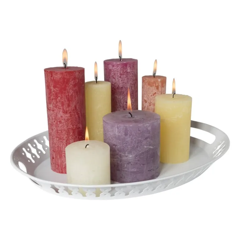 Dienblad metaal - wit - 42x33,5x4,5 cm