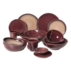 Diep bord Toscane - bordeauxrood - ø19x6 cm