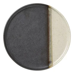 Dinerbord cortado - beige/zwart - ø26.5x2 cm