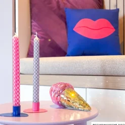 Dinerkaars ruit - roze - ø2.15x25 cm