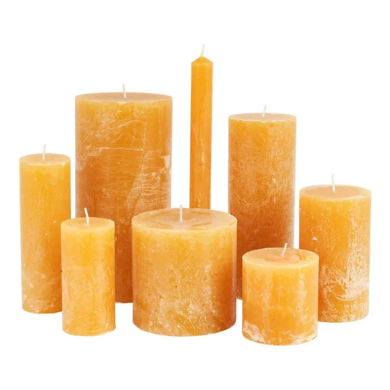 Dinerkaars rustiek - mosterdgeel - ø2x24 cm