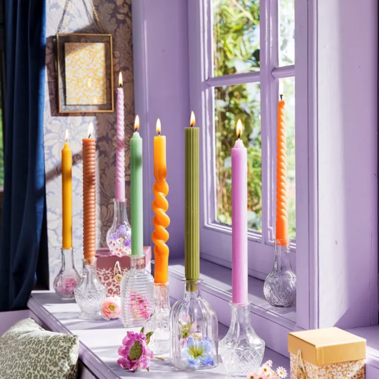 Dinerkaars rustiek - mosterdgeel - ø2x24 cm