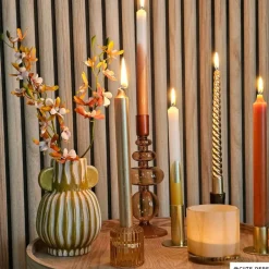 Diner/theelichthouder - geel - ø5.5x6 cm