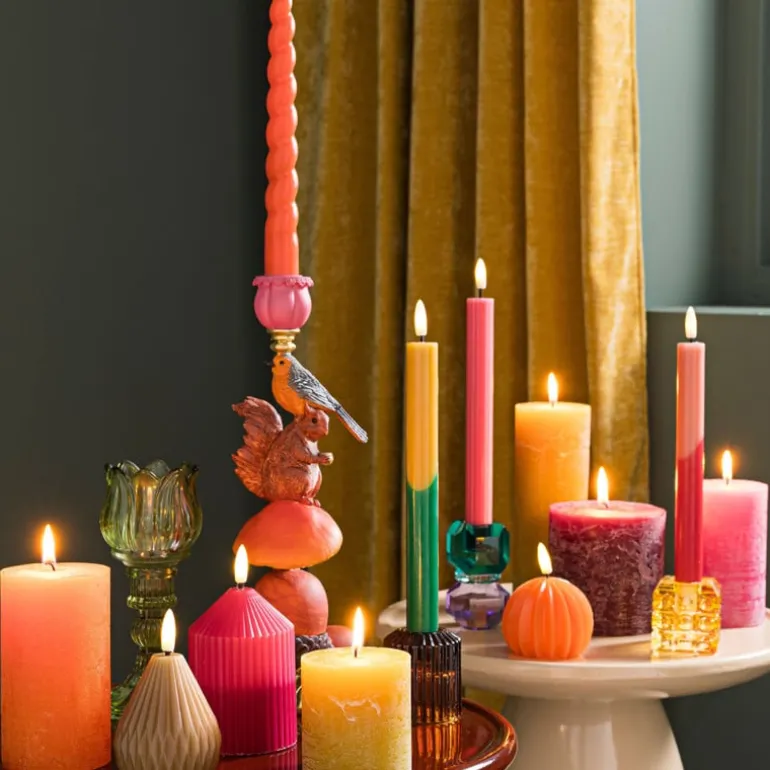 Diner/theelichthouder - lichtbruin - ø5.5x6 cm