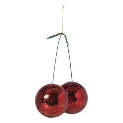 Disco kersen ornament - rood - 25x20x10 cm