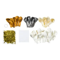 DIY ballonboog Happy New Year - goud, zilver & wit - set van 36