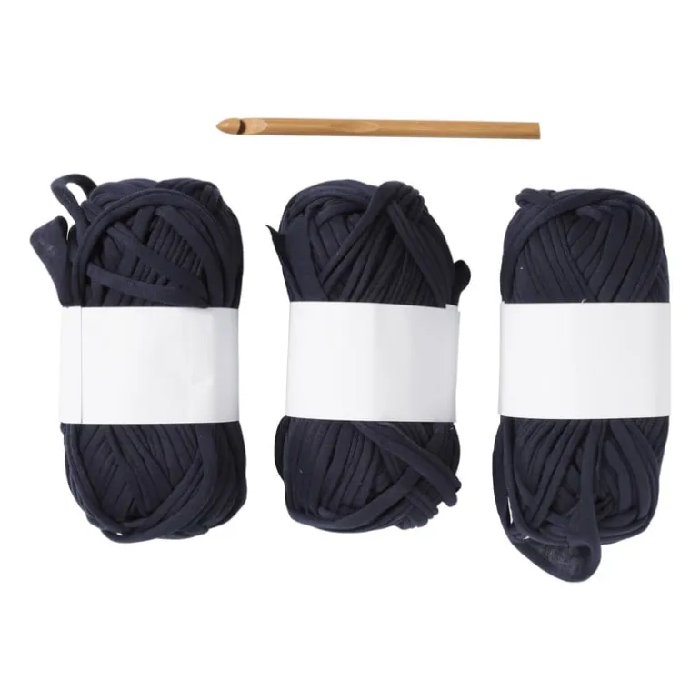 DIY mandje - donker blauw - 15x12 cm