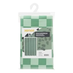 Douchegordijn geblokt - groen - 180x200 cm