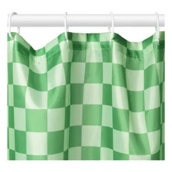 Douchegordijn geblokt - groen - 180x200 cm