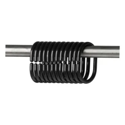 Douchegordijn ringen - zwart - set van 12