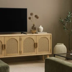 Dressoir Flores met ovalen vlakken - bruin - 55x120x40 cm