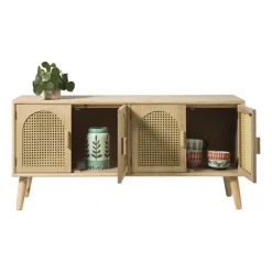 Dressoir Flores met ovalen vlakken - bruin - 55x120x40 cm