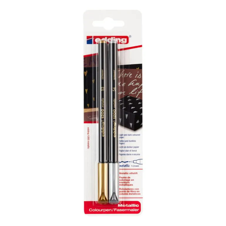 Edding 1200 metallic viltstiften - set van 2