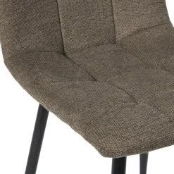 Eetkamerstoel chenille - bruin - 90x53.5x44.5 cm