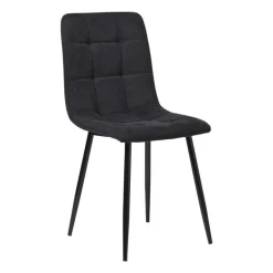 Eetkamerstoel chenille - zwart - 90x53.5x44.5 cm