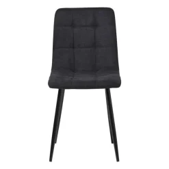 Eetkamerstoel chenille - zwart - 90x53.5x44.5 cm