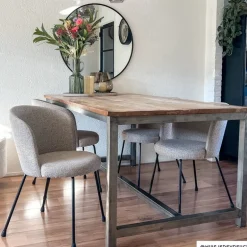 Eetkamerstoel Irene - bruin/zwart - 77x56.5x51 cm