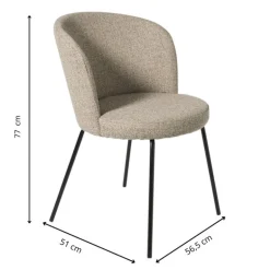 Eetkamerstoel Irene - bruin/zwart - 77x56.5x51 cm