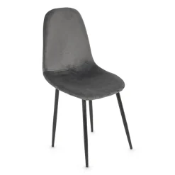 Eetkamerstoel Ivy - velvet grijs - 88x44x53 cm
