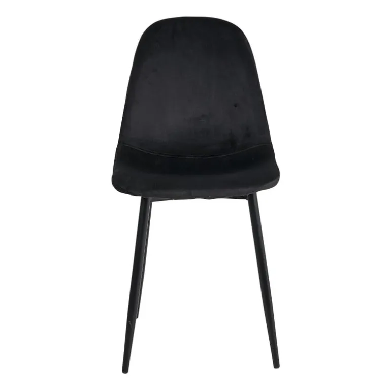Eetkamerstoel Ivy - velvet zwart - 88x44x53 cm