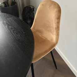 Eetkamerstoel Ivy velvet - bruin - 88x38x38 cm