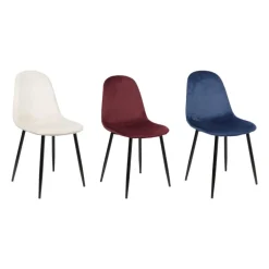 Eetkamerstoel Ivy velvet - rood - 88x44x53 cm